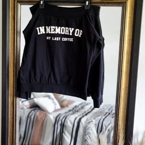 Off Shoulder Graphic Sweatshirt